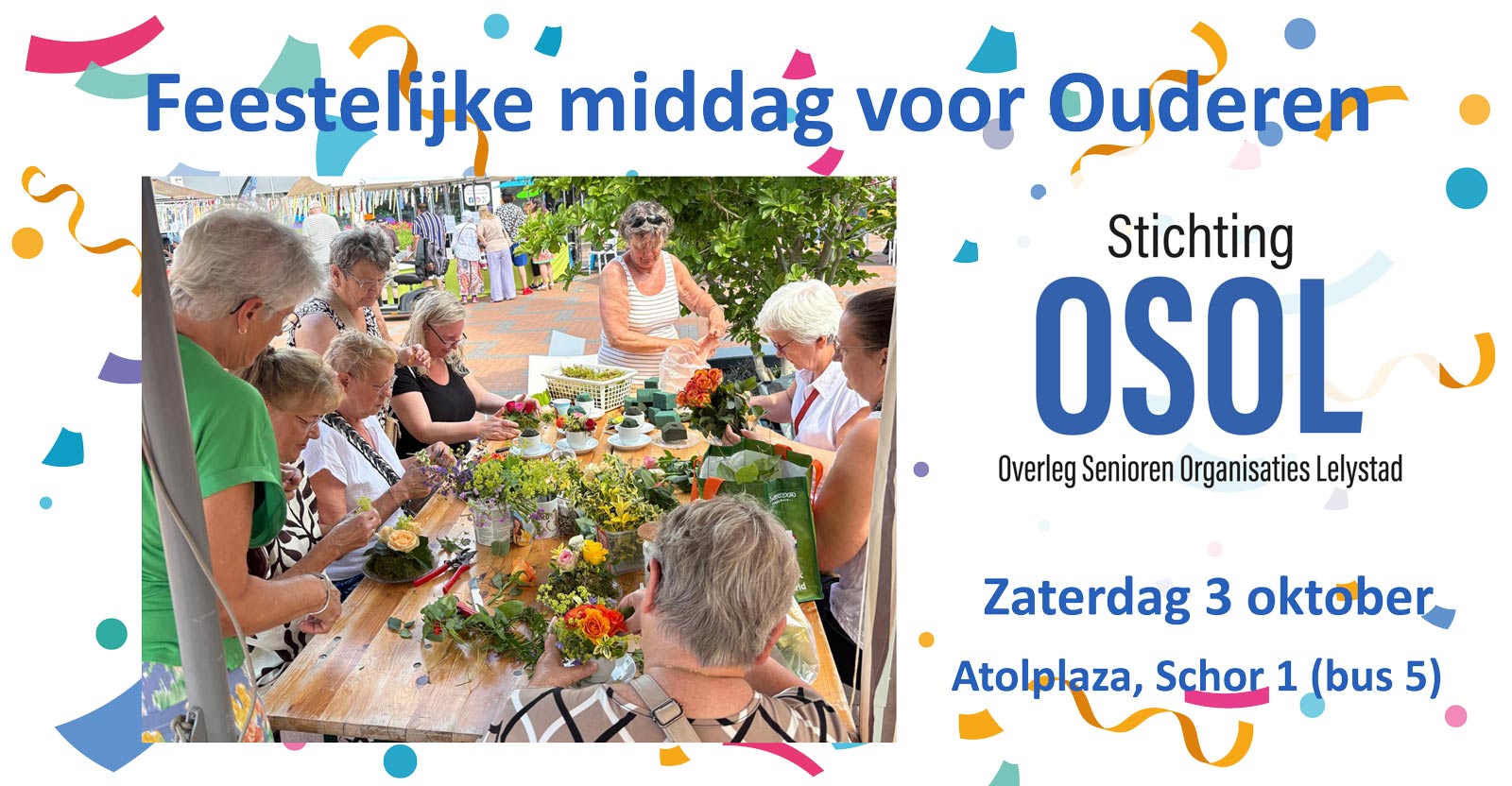 Zaterdag 3 oktober, Feestelijke Middag voor Ouderen